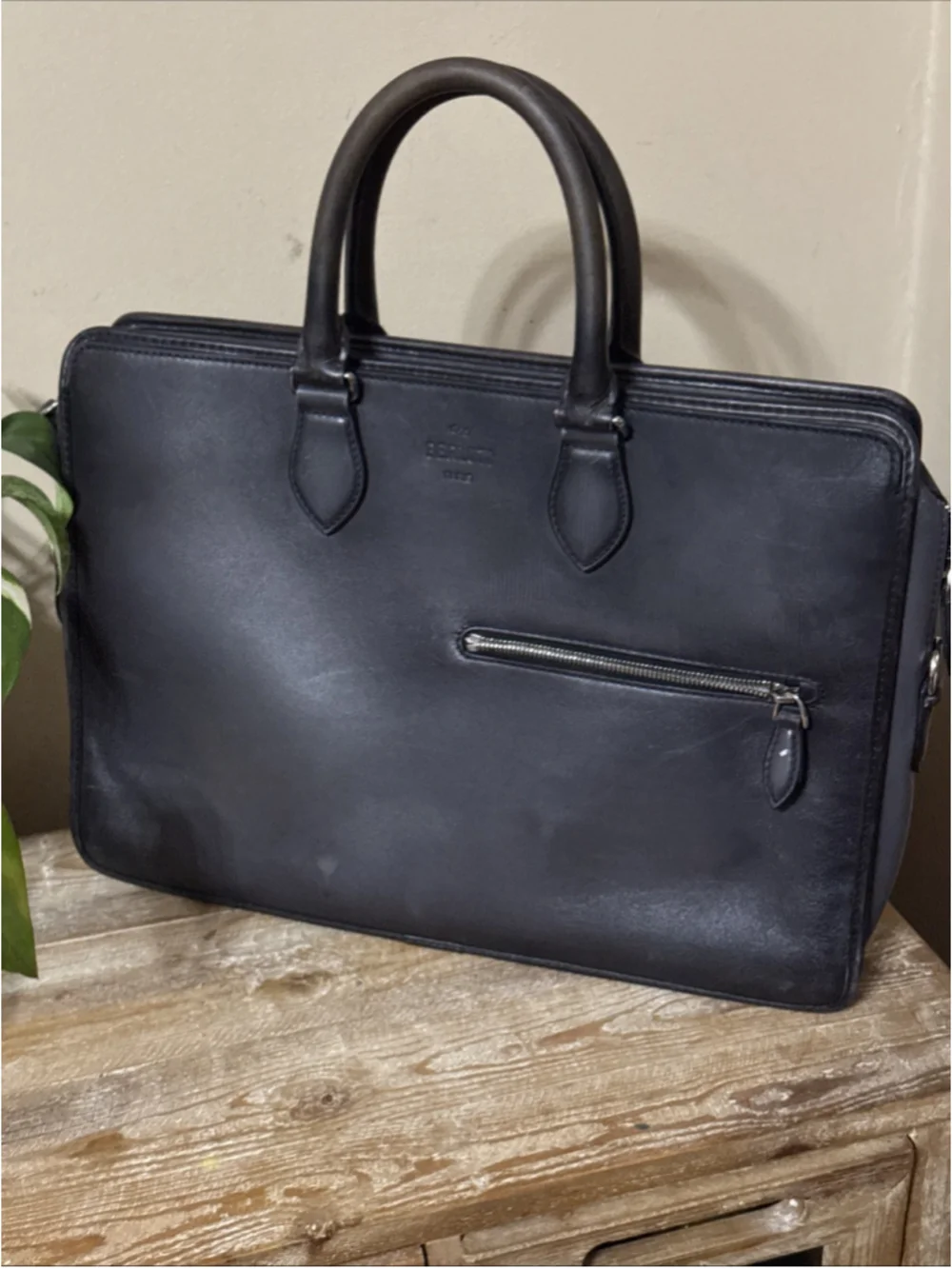 BERLUTI Briefcase Un Jour Venezia Calf Leather NO Shoulder Strap